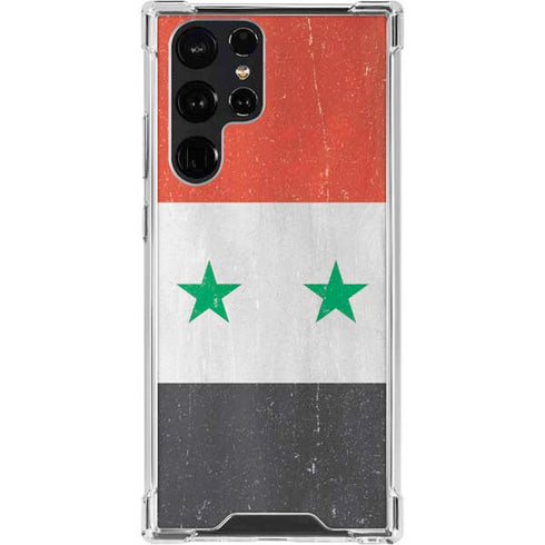 Syria Flag Distressed Galaxy S23 Ultra Clear Case